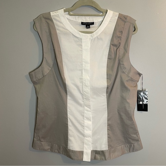 JONATHAN SAUNDERS for target NWT Tan and White Top SZ/XL 100% Cotton - Picture 1 of 9